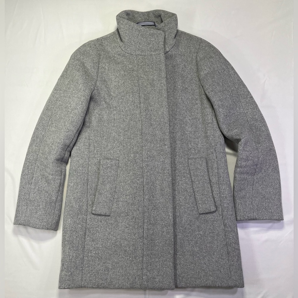 J. Crew Women's City Coat Jacket Classic Heather Gray - 0 Petite EUC - Picture 2 of 9